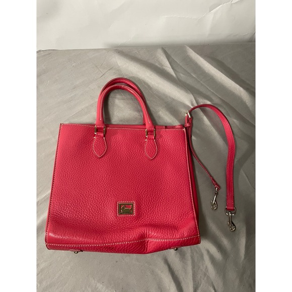Dooney & Bourke Purse Satchel Crossbody Handbag Fuchsia Leather - Picture 1 of 14